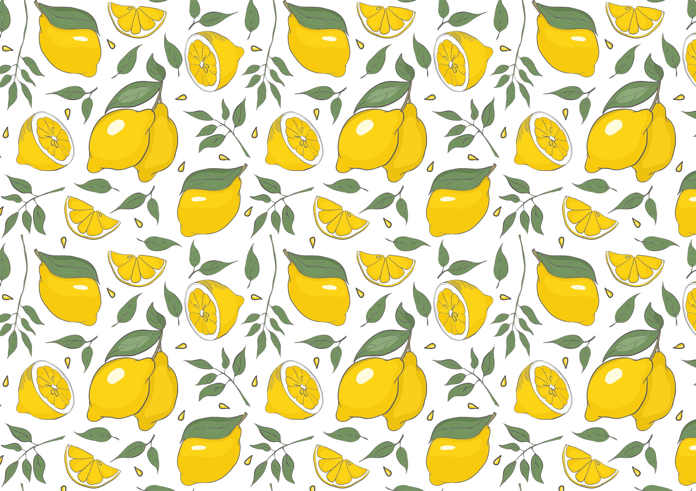 Vinyl Teppich Küche zitronen-blumenmuster - TenStickers