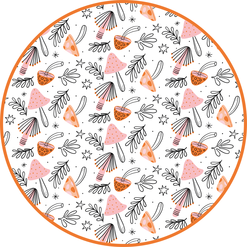Vinyl Teppich Blumen nordisches pilzmotiv - TenStickers