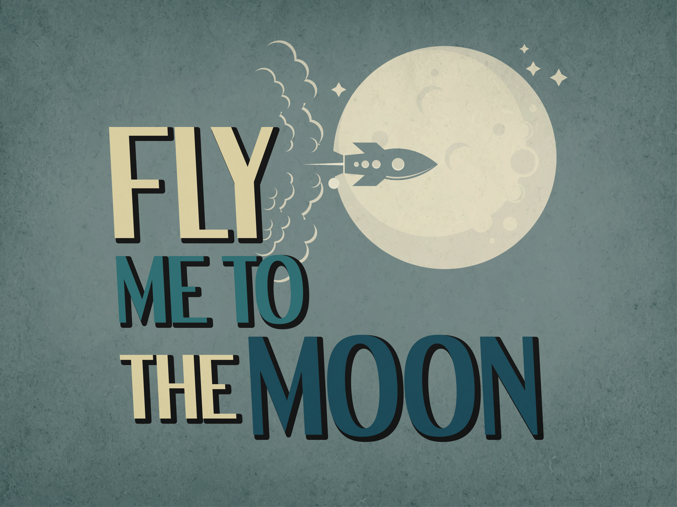 Vinyl Teppich minimalistisch rakete zum mond - TenStickers