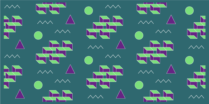 Vinyl Teppich Vintage bunte blockformen - TenStickers