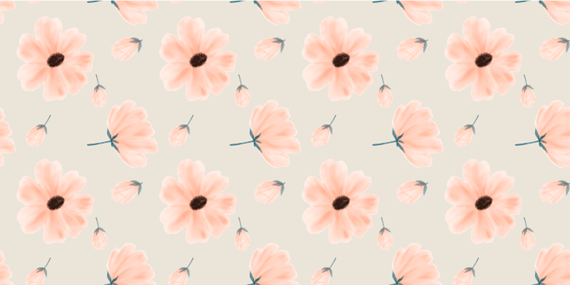 Vinyl Teppich Blumen sanftes motiv - TenStickers