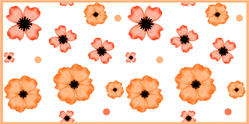 Vinyl Teppich Blumen gemusterter hintergrund - TenStickers