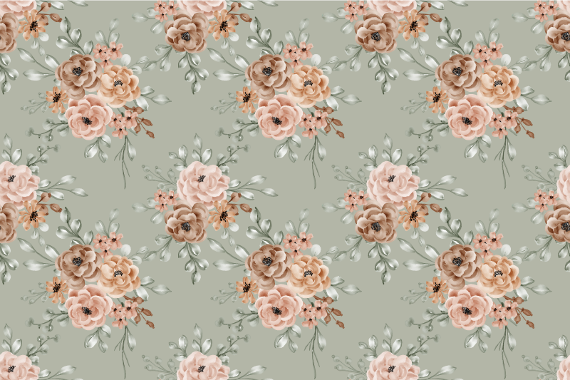 Vinyl Teppich Blumen pastellfarben muster - TenStickers