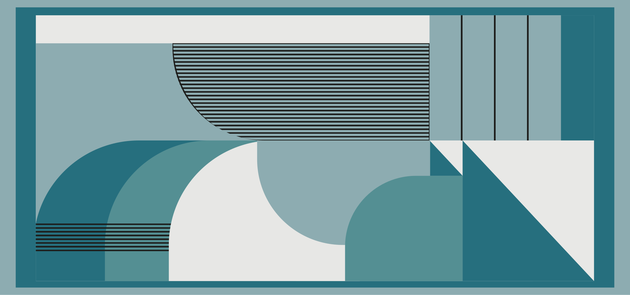 Vinyl Teppich modern blaue abstrakte geometrische formen - TenStickers