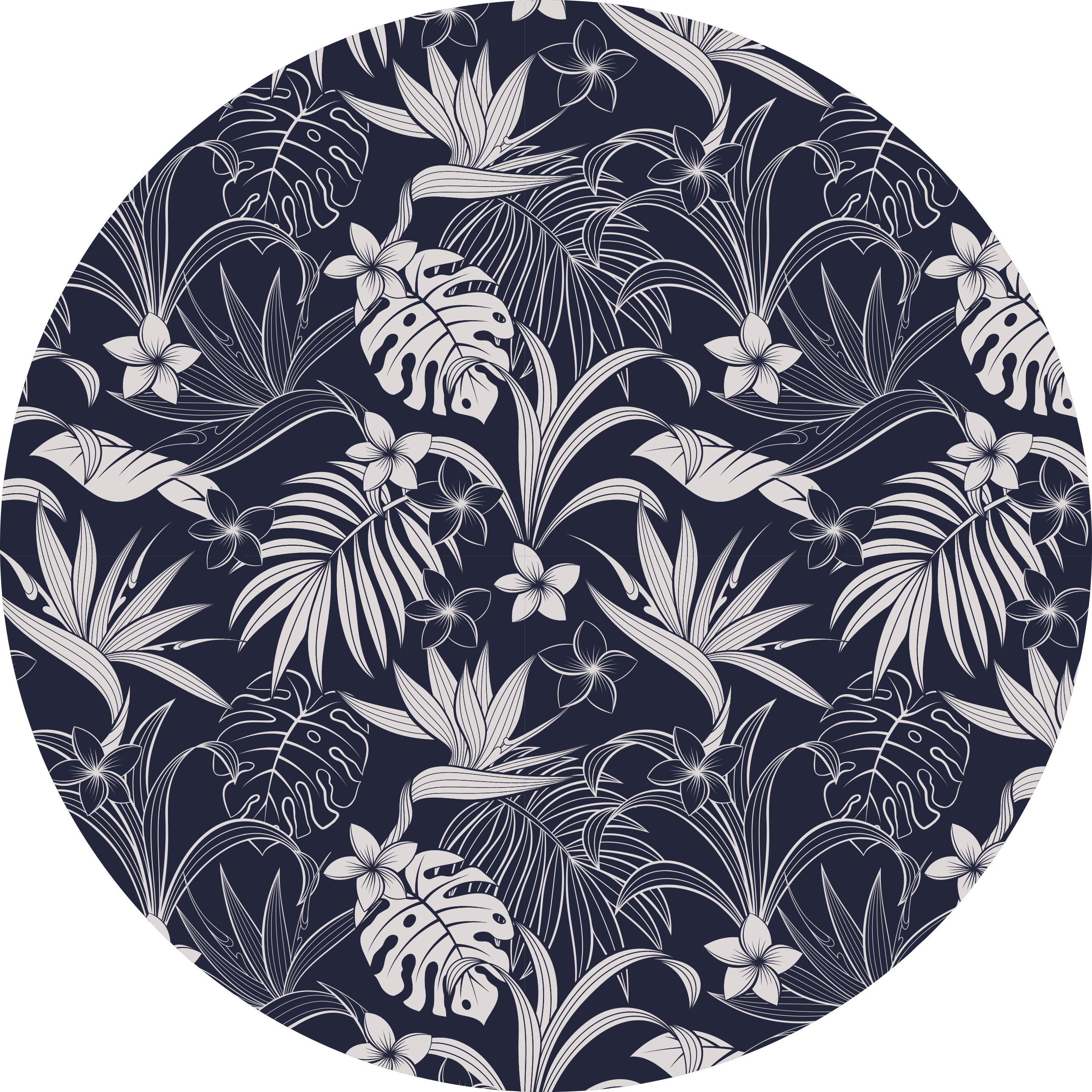 Vinyl teppich natur mit floralem dschungeldruck - TenStickers
