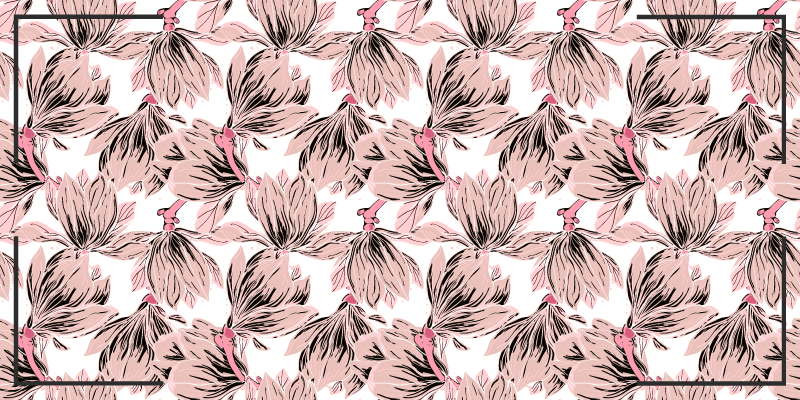 Vinyl Teppich Blumen errötendes blütenmotiv - TenStickers