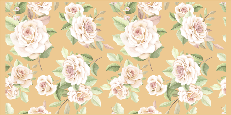 Vinyl Teppich Blumen sanfte blütenanmut - TenStickers