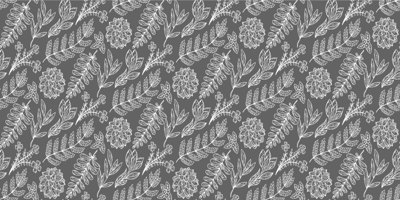 Vinyl teppich blumen mit floralem blattmuster - TenStickers