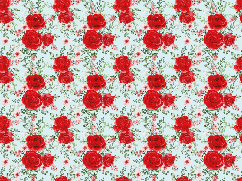 Vinyl Teppich Pflanzen rote Blumen Eleganz - TenStickers