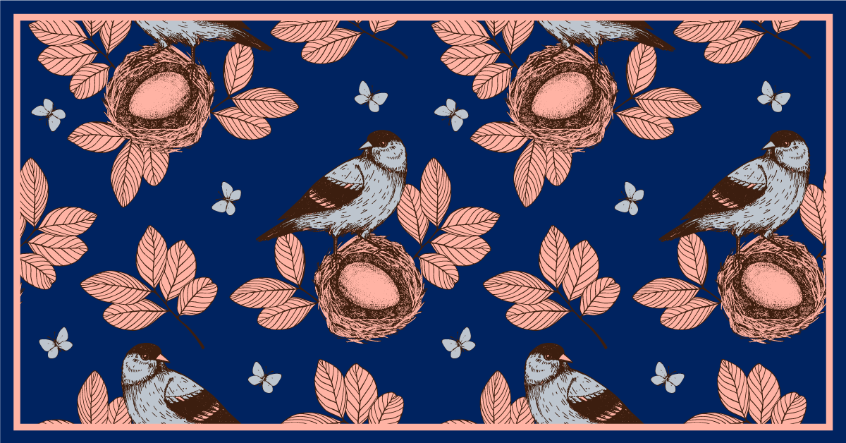 Vinyl Teppich Tiere vogelnest botanisches motiv - TenStickers