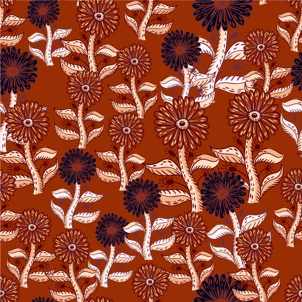Vinyl teppich blumen in harmonischem blumenmuster - TenStickers