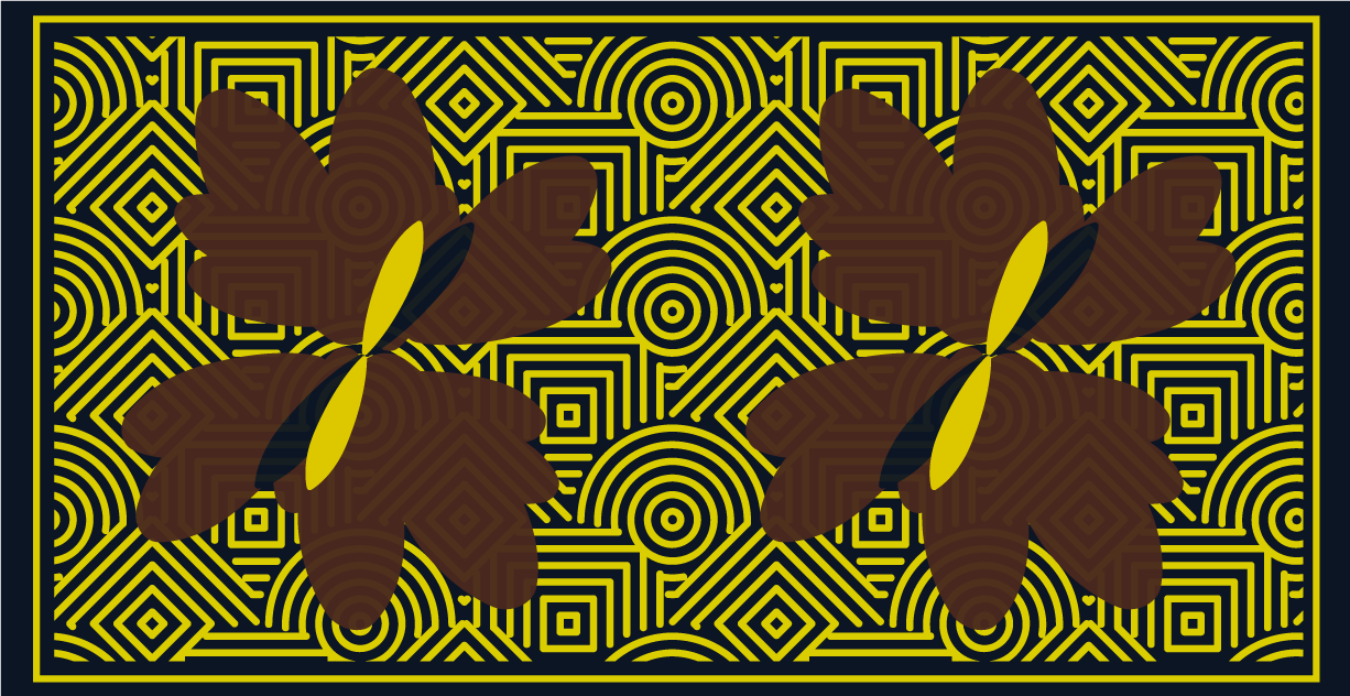 Vinyl Teppich geometrisch geometrischer floraler kontrast - TenStickers