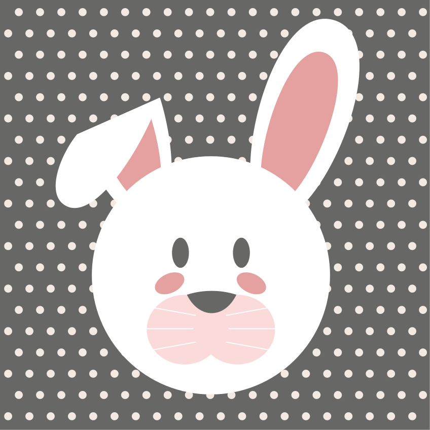 Vinyl teppich baby mit hasen-punktemuster - TenStickers