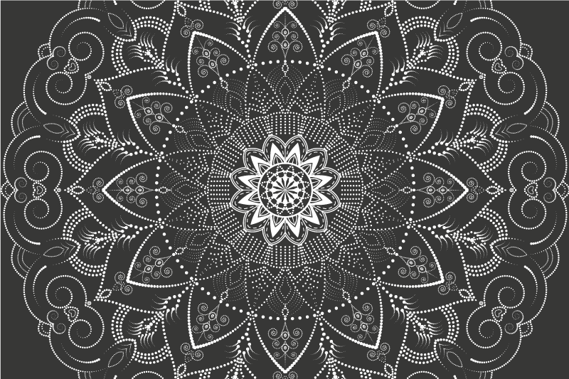 Vinyl teppich mandala mit symmetrischem muster - TenStickers