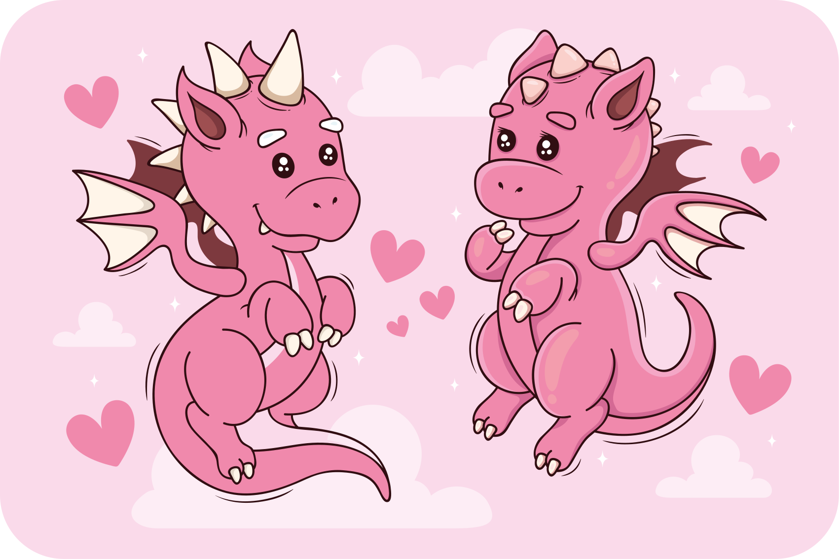 Vinyl Teppich Kinderzimmer verspieltes drachenduo - TenStickers