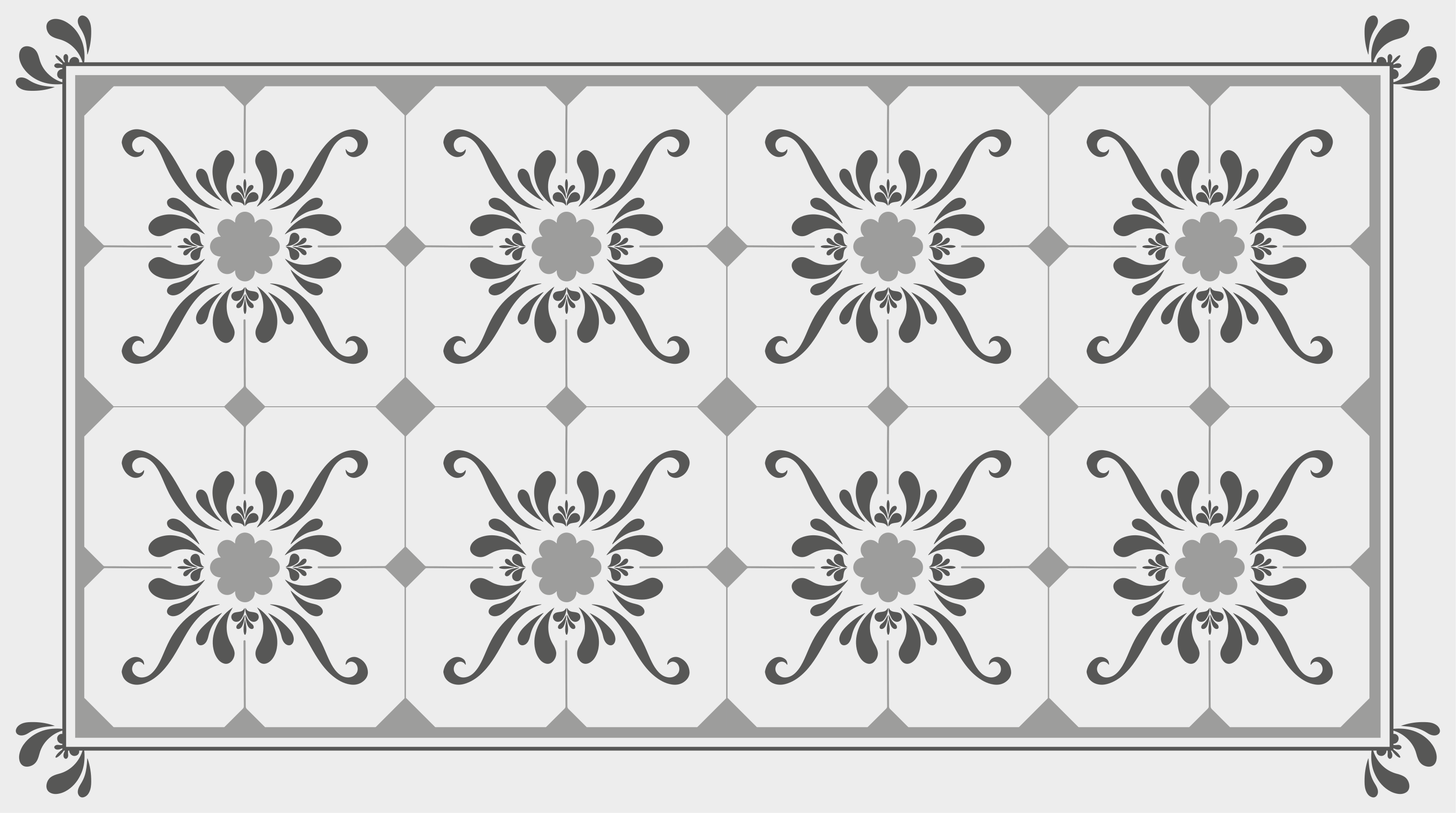 Vinyl Teppich Fliesenoptik ornamentale symmetrie - TenStickers