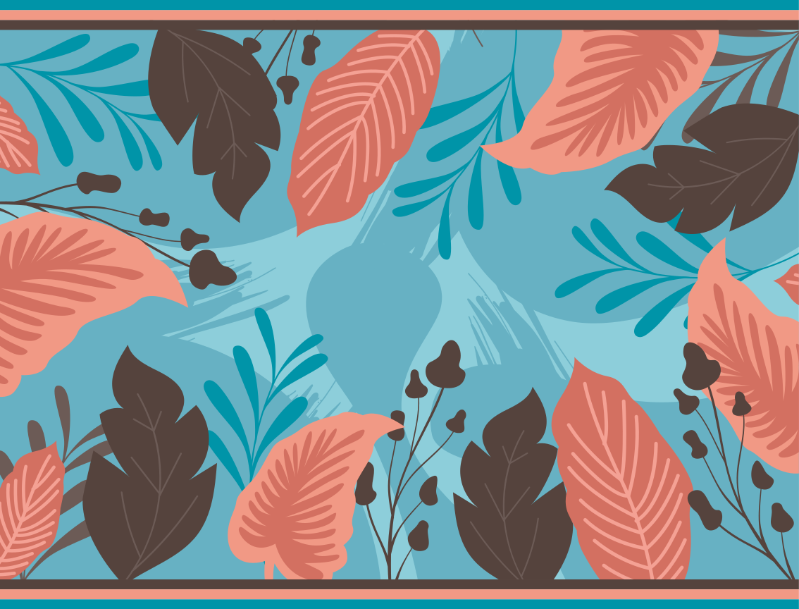 Vinyl Teppich Blumen botanische blattmuster - TenStickers
