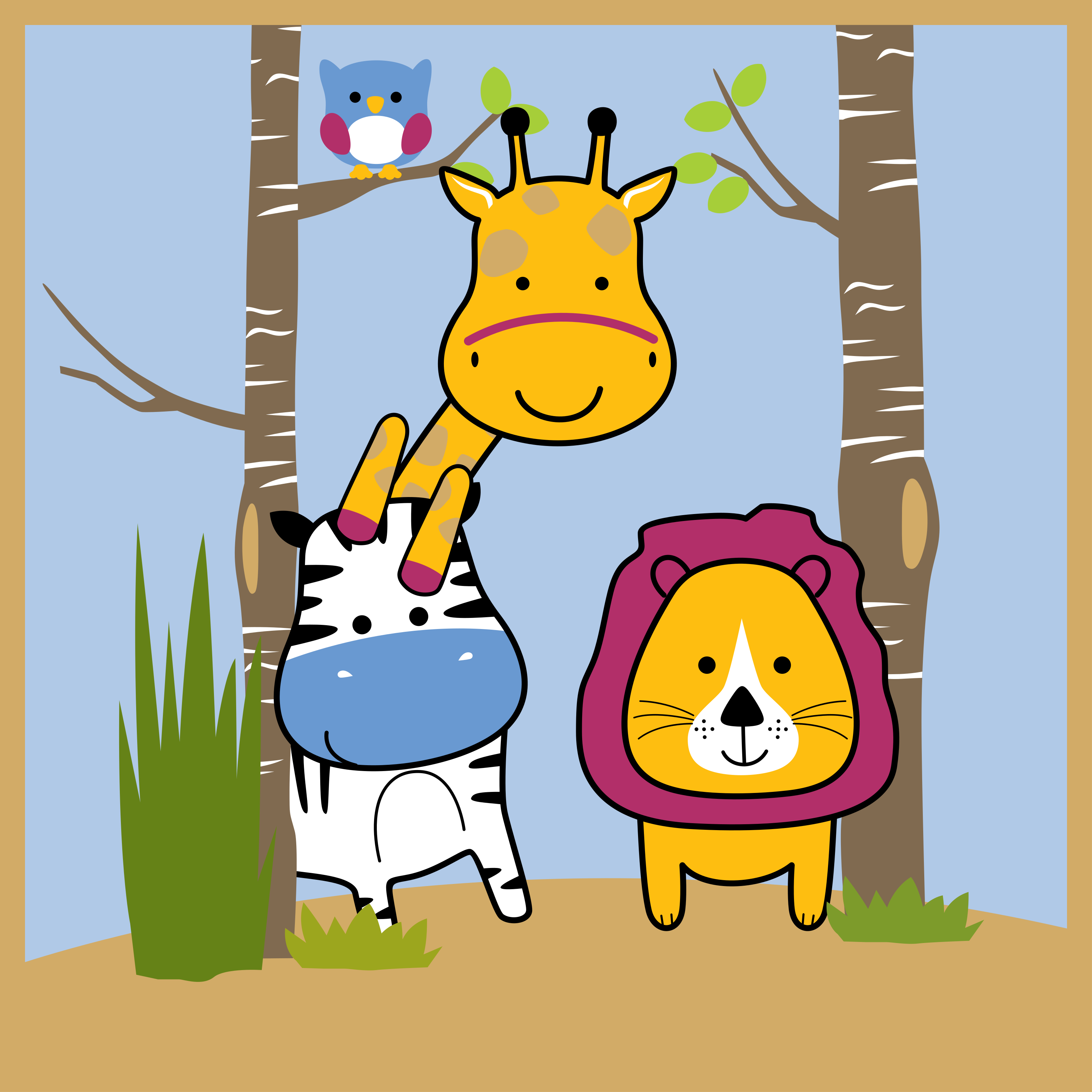 Vinyl Teppich Kinder tierfiguren - TenStickers