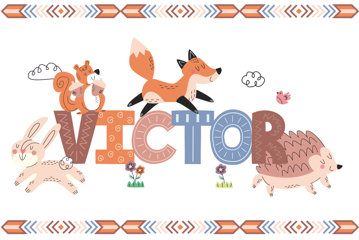 Vinyl Teppich mit Namen anpassbare lebewesen - TenStickers