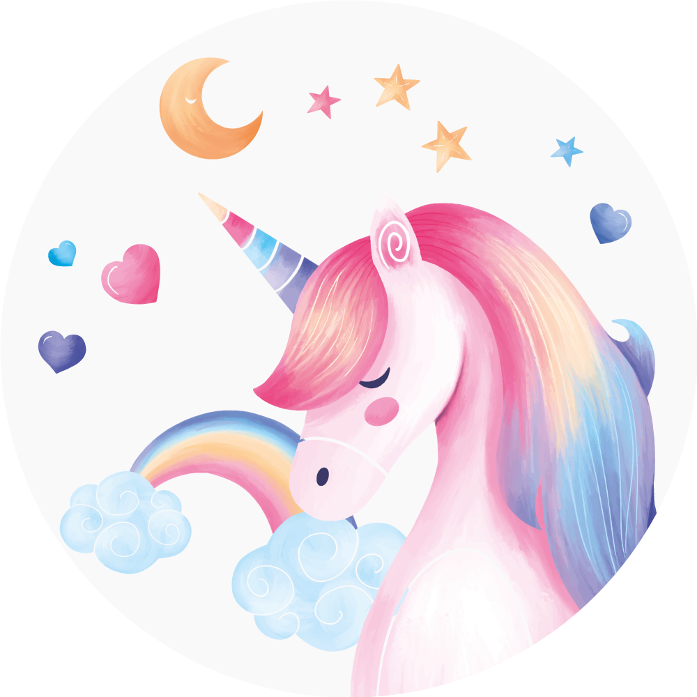Vinyl Teppich kindlich einhorn fantasie - TenStickers