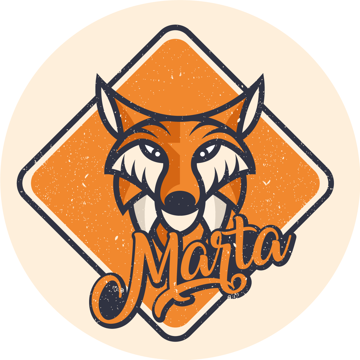 Vinyl Teppich mit Namen anpassbarer kluger fuchs - TenStickers