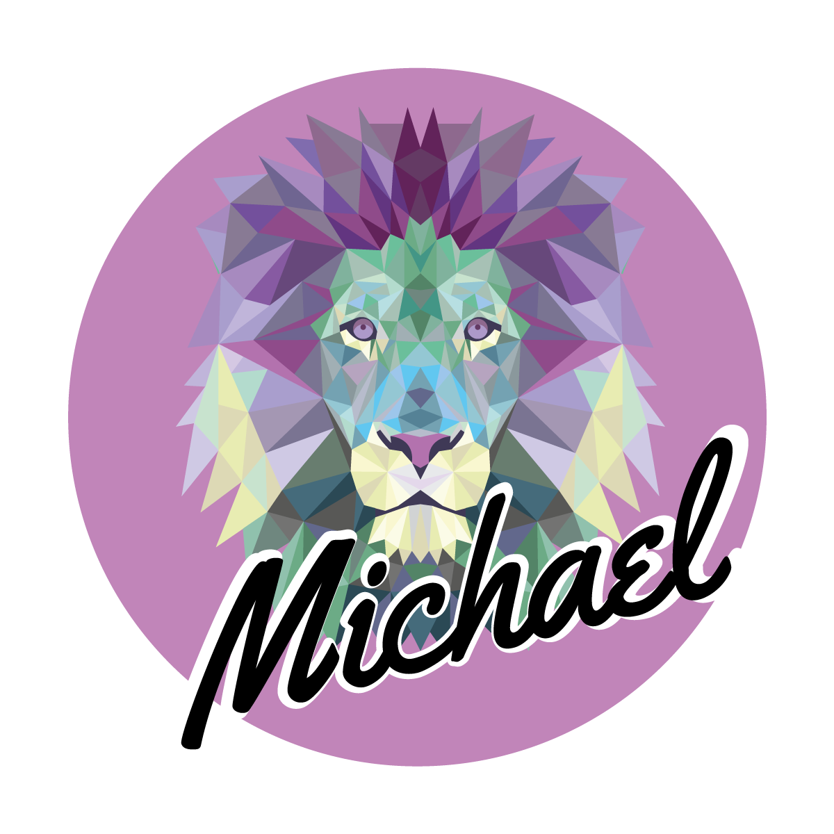 Vinyl Teppich mit Namen anpassbarer löwe - TenStickers