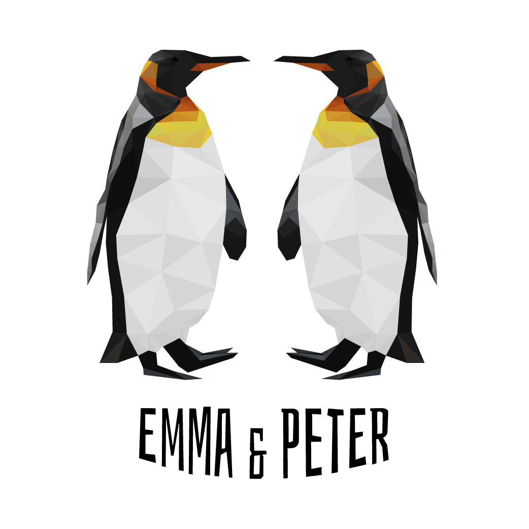 Vinyl Teppich mit Namen geometrische pinguine - TenStickers