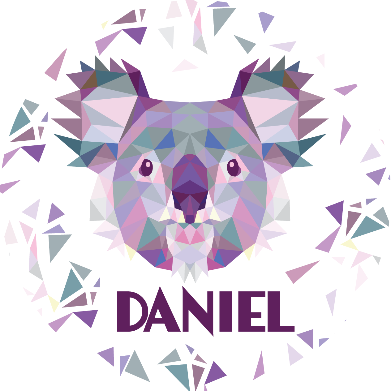 Vinyl Teppich mit Namen geometrischer bär - TenStickers