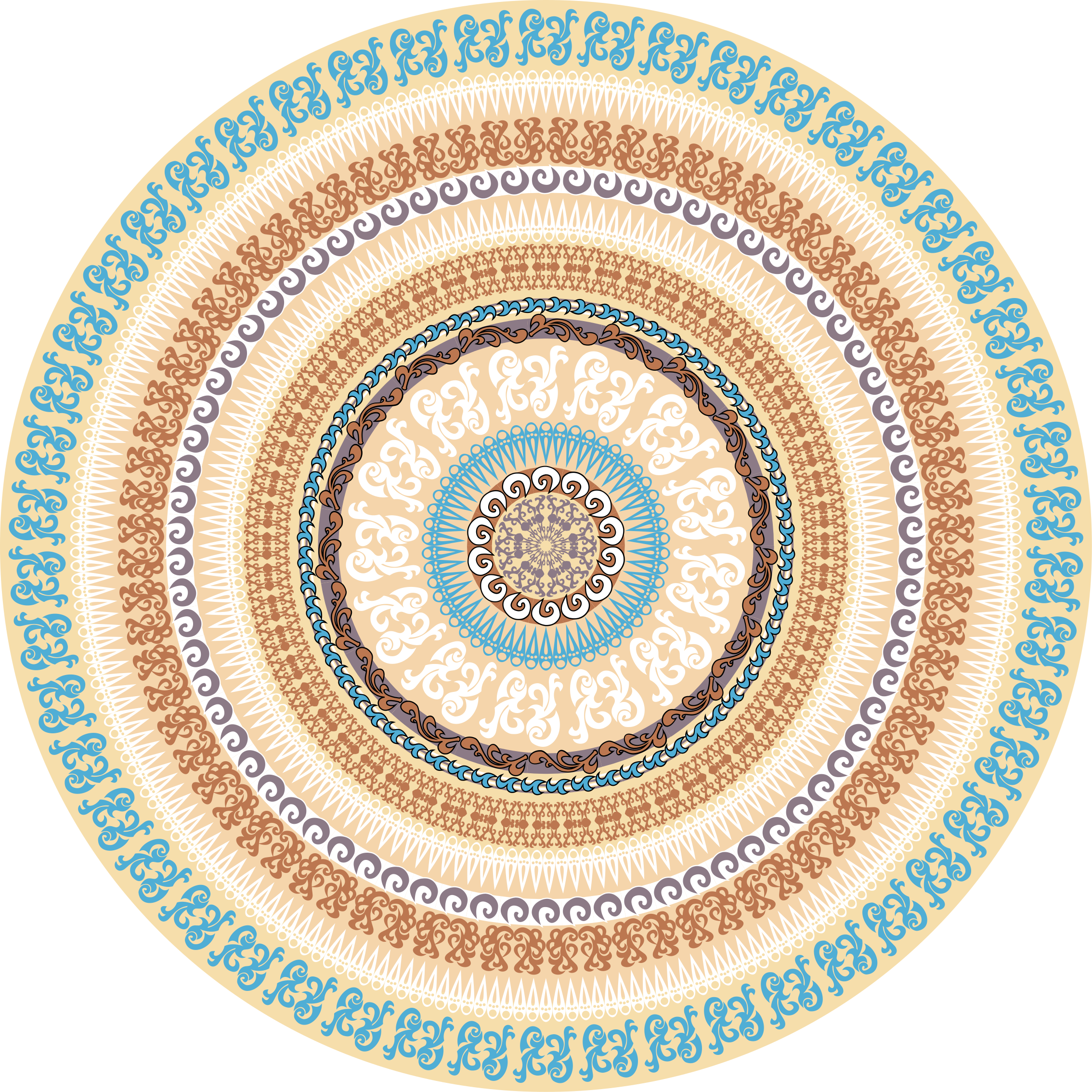 Vinyl teppich mandala im mandala kreis muster - TenStickers