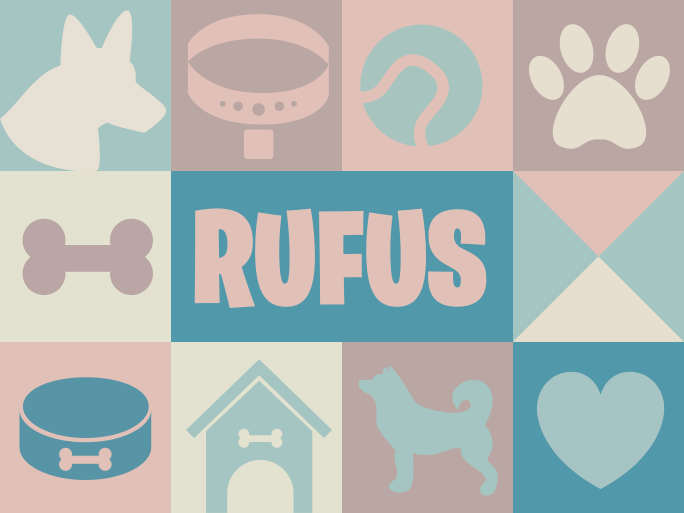 Vinylteppich Tiere Hundemotive mit Name - TenStickers