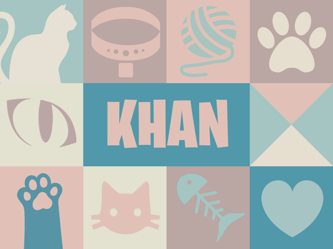 Vinylteppich Tiere Katzenmotive mit Name - TenStickers