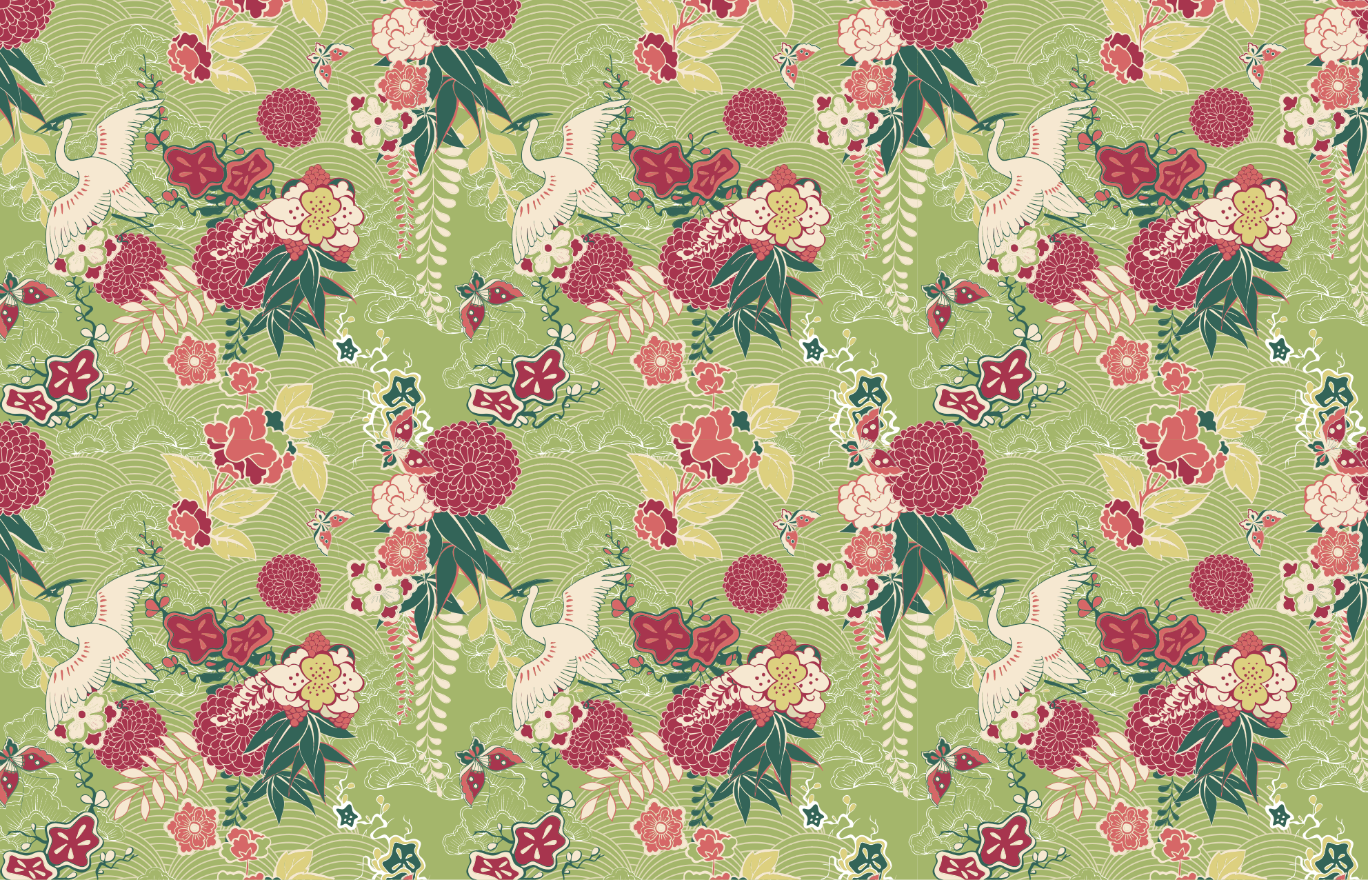 Vinylteppich Blumen orientalische Seide - TenStickers