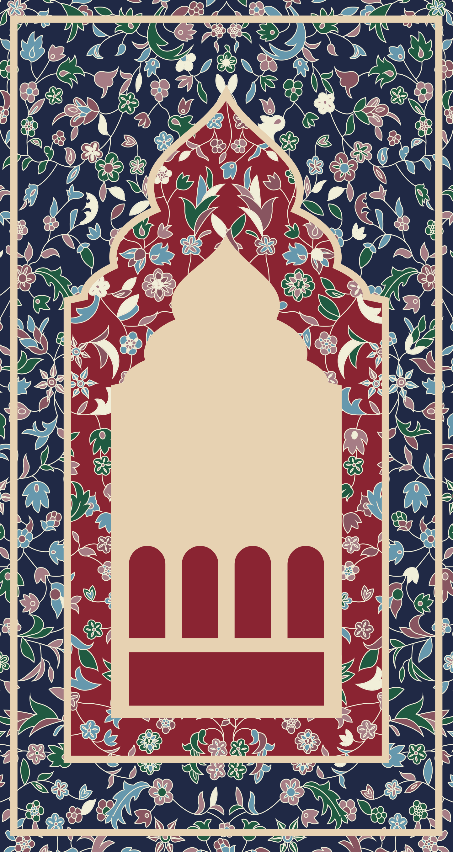 Vinylteppich rechteckig Persischer Blumenmuster  - TenStickers