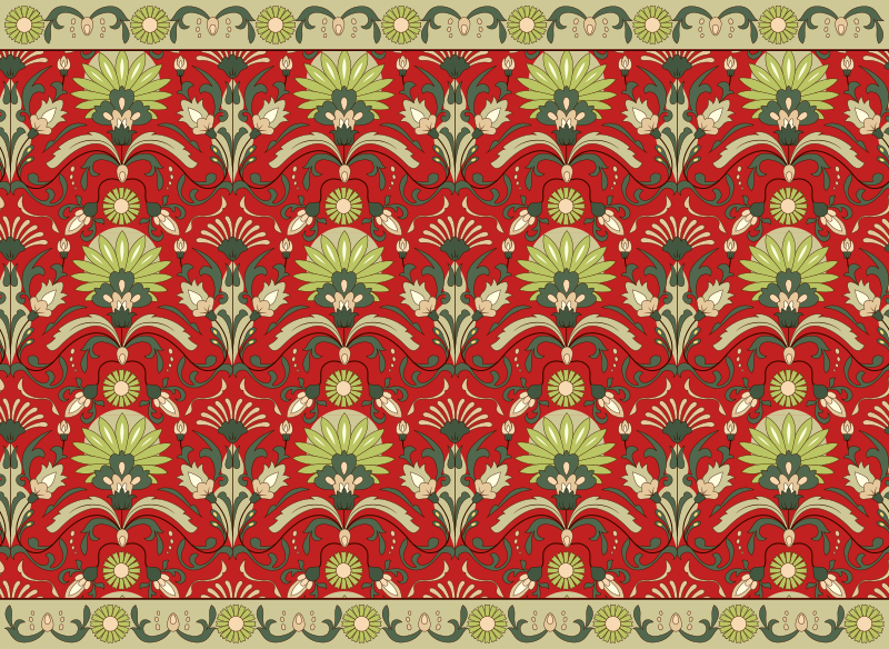 Vinyl Teppich Esszimmer traditionelles florales Design - TenStickers