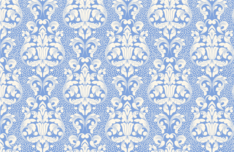 Vinyl Teppich Fliesenoptik barockes blaues muster - TenStickers