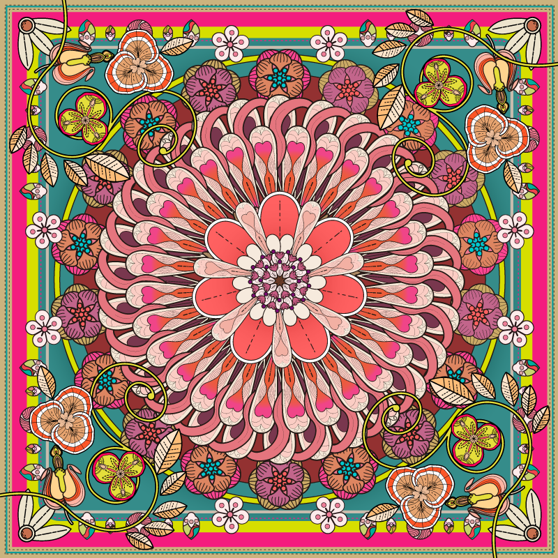Vinyl Teppich Mandala mandalablüte - TenStickers