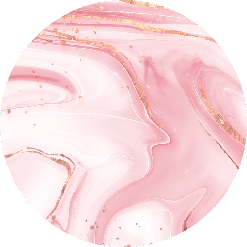 Vinyl Teppich Marmor runde form in rosa und weiß - TenStickers