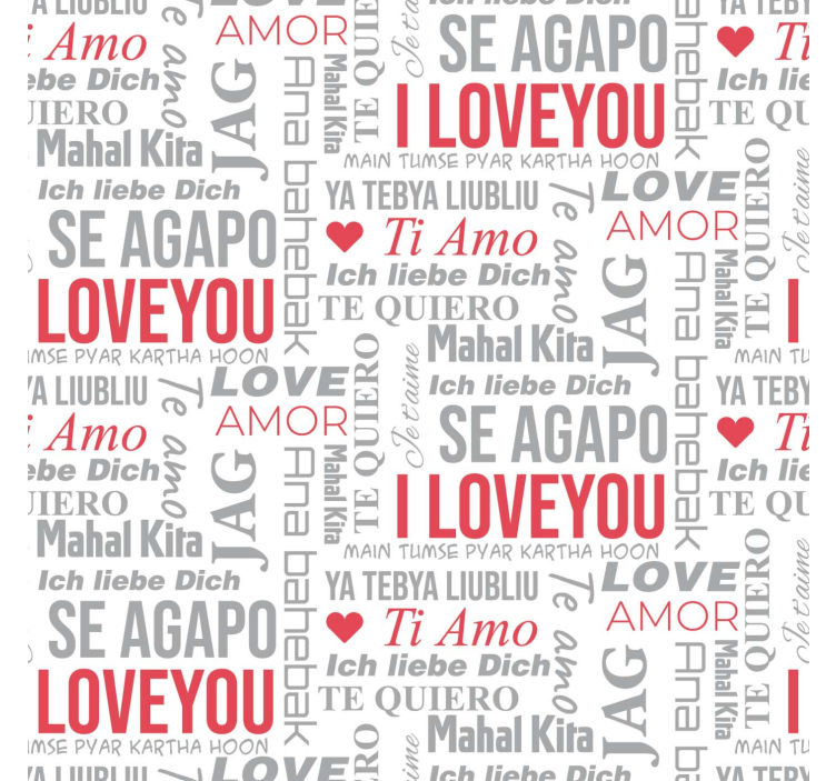 Tapete Schriftzug i love you verschiedene sprachen - TenStickers