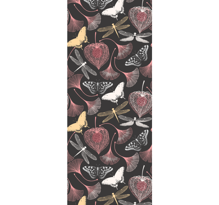 Tapete Blätter dunkle botanische eleganz - TenStickers