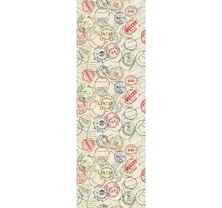 Tapete Stadt und Land reise-stempel-collage - TenStickers