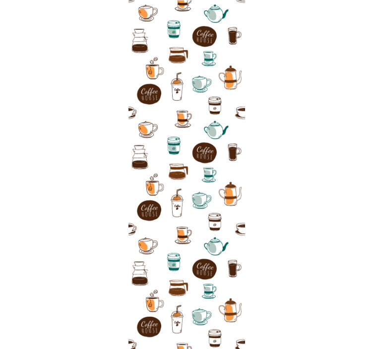 Tapete Küche kaffee-motiv-illustration - TenStickers