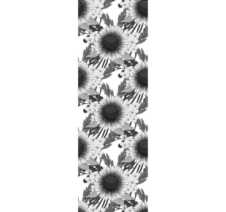 Blumentapete monochromatische sonnenblumen - TenStickers