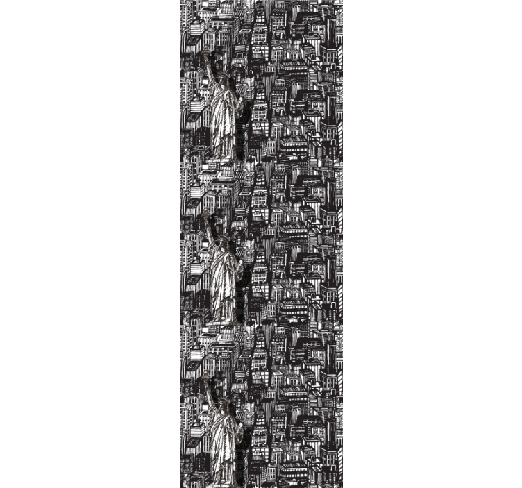 Tapete Stadt und Land statue, urbane collage - TenStickers