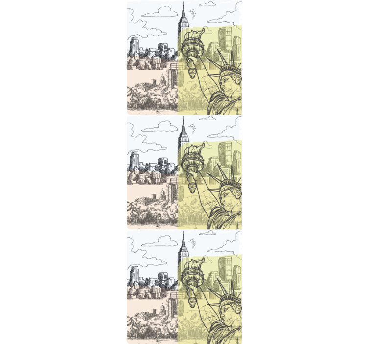 Tapete Stadt und Land stadtskizzendesign - TenStickers