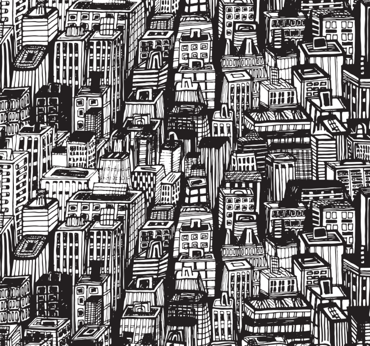 Tapete Stadt und Land urbanes skizzenchaos - TenStickers