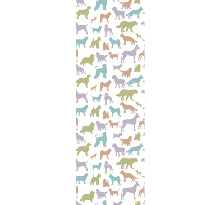 Hunde Tapete bunte silhouetten - TenStickers