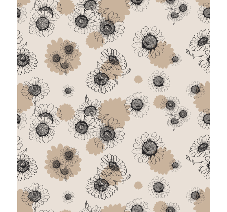 Blumentapete blühendes beige elegantes muster - TenStickers