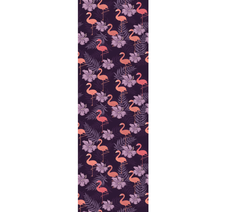 Tapete Tiere flamingo-blumenmuster - TenStickers