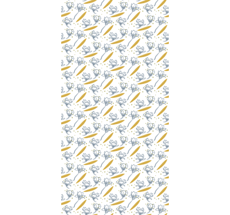 Tapete blätter fliegende blumen und blätter - TenStickers