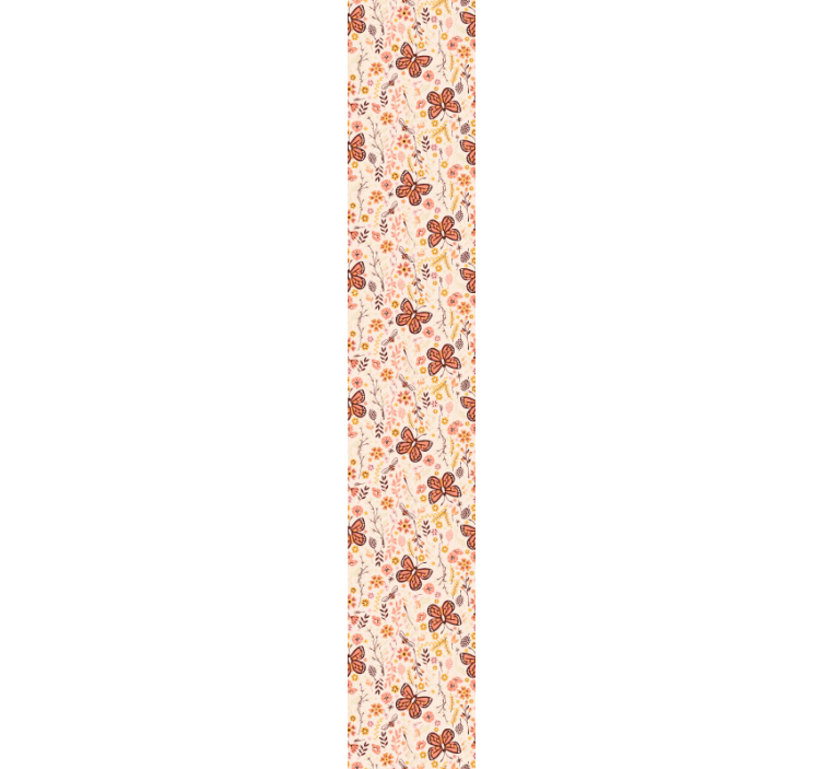 Tapete schmetterling mit rosa blumen - TenStickers